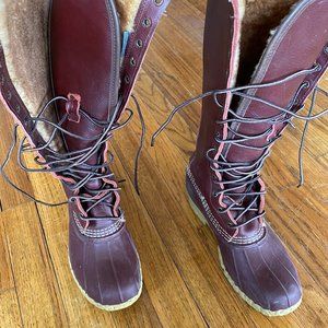 Women's LL Bean Boots, 16" Shearling-Lined Size 7